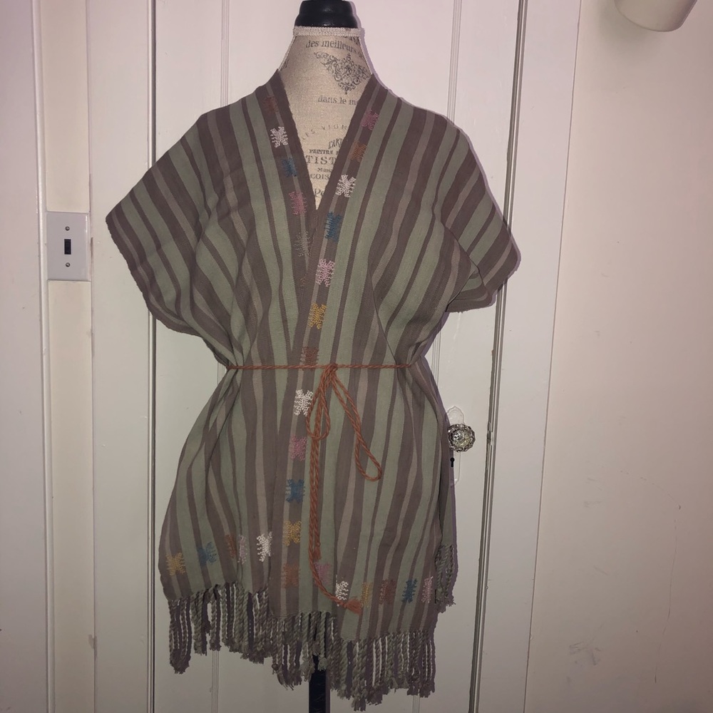 Kaftan Huipil Poncho cape Handwoven Natural Dyes